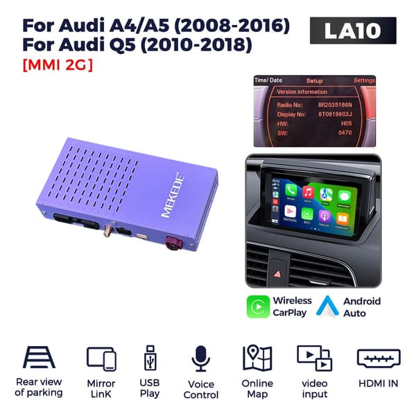 Dekoderlåda, Trådlös CarPlay, Android Auto Retrofit Kit,LA10-AD2G
