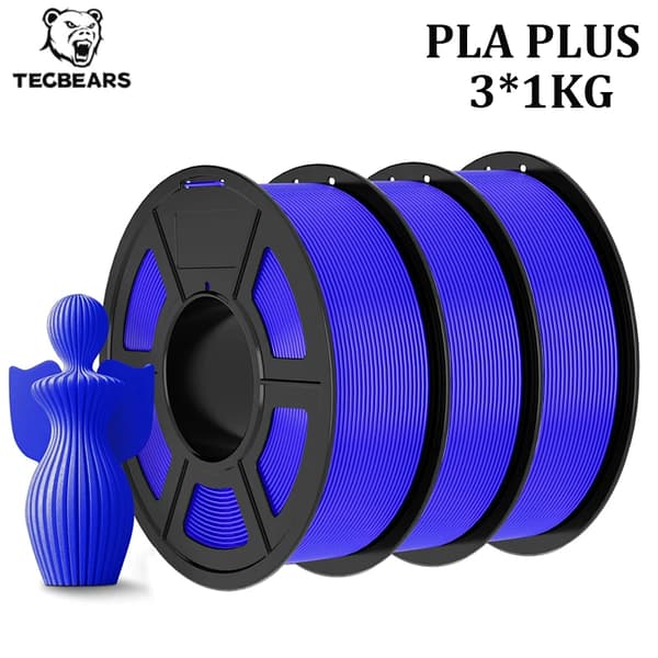 3D-printer filament, biologisk nedbrydelig PLA, 3 ruller af 1KG,PLAPLUS 3BL