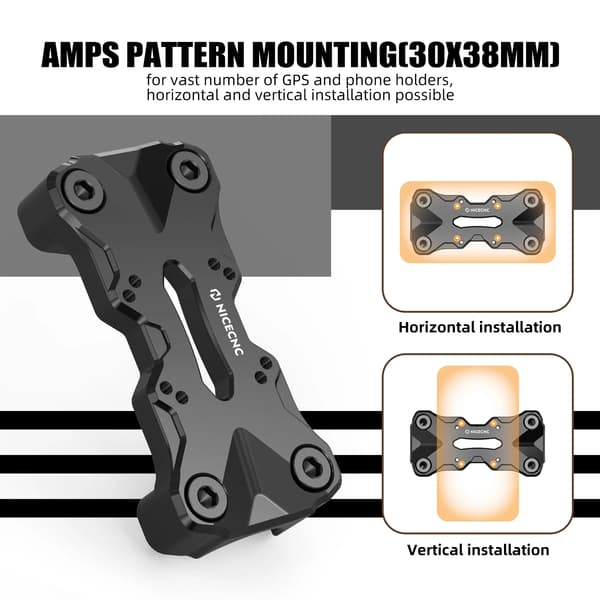 Styrtopklemme, AMPS mønster, CNC-bearbejdet,sort