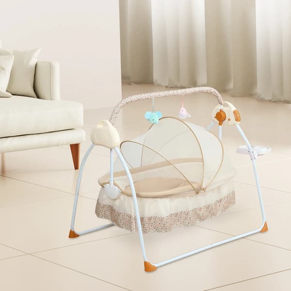 Babyseng, Bluetooth-forbindelse, justerbar svingamplitude,Khaki