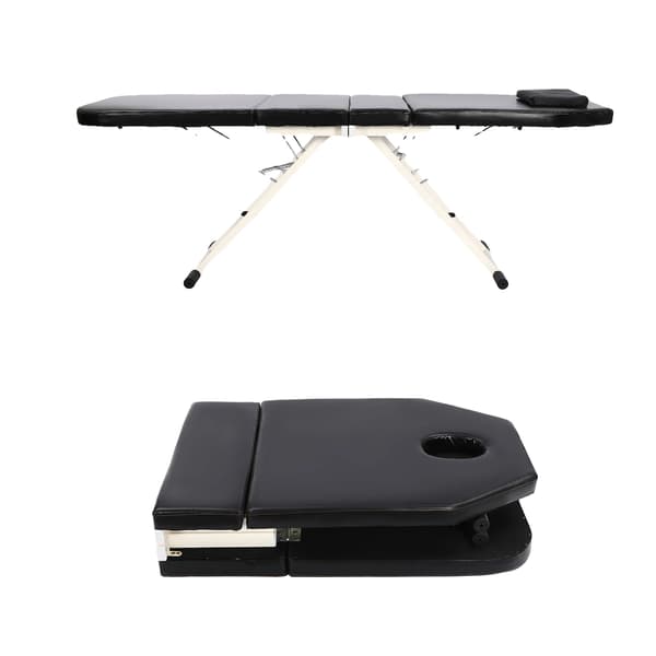 Massagebord, Fällbar Design, Justerbara Vinklar,svart