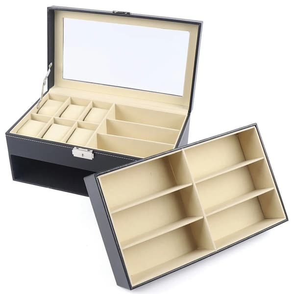 Smykkeorganisator, Holdbart materiale, Multi-kompartment design,Sort