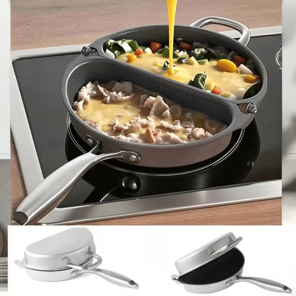 Omeletpande, Dobbelt-Sidet, Foldbart Design,MULTI