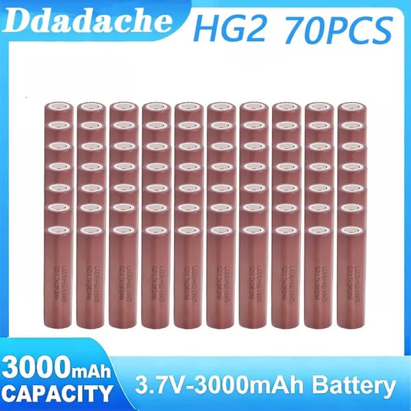 Lithiumbatteri, 3000mAh kapacitet, 30A afladningshastighed,70PCS, 3.7 V-e