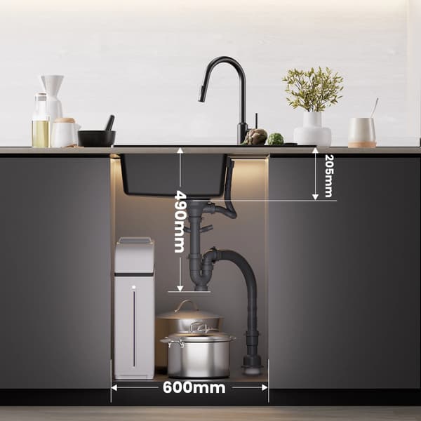 Köksblandare, Rektangulär Form, Självständig Installation,svart