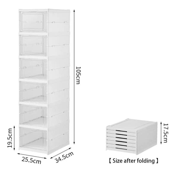 Skoorganisatör, Stapelbar Design, Hållbart Material,6PCS