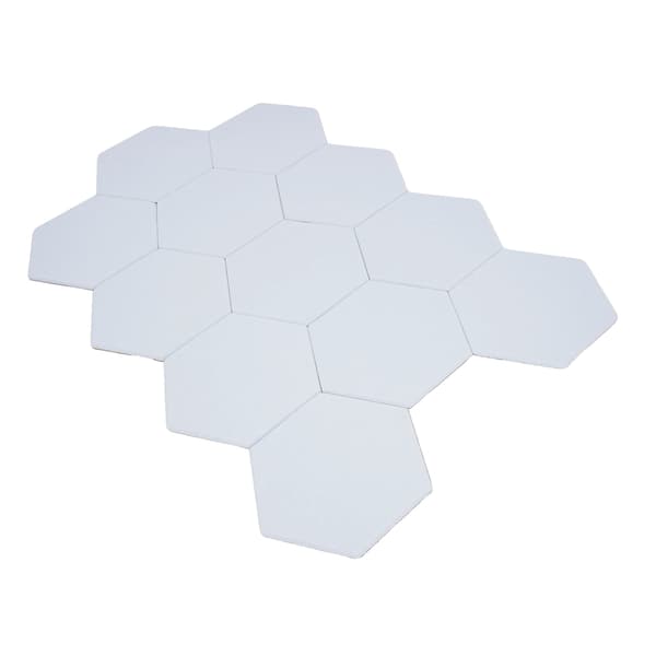 Akustikpaneler, Hexagonal Design, Bullerdämpning,0.9cm, Liten hexagon, VIT