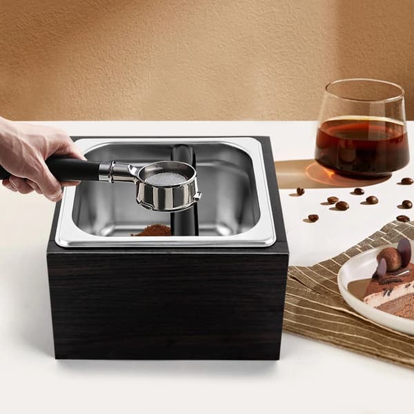 Kaffeknockboks, Holdbart Design, Stor Kapacitet,Beige