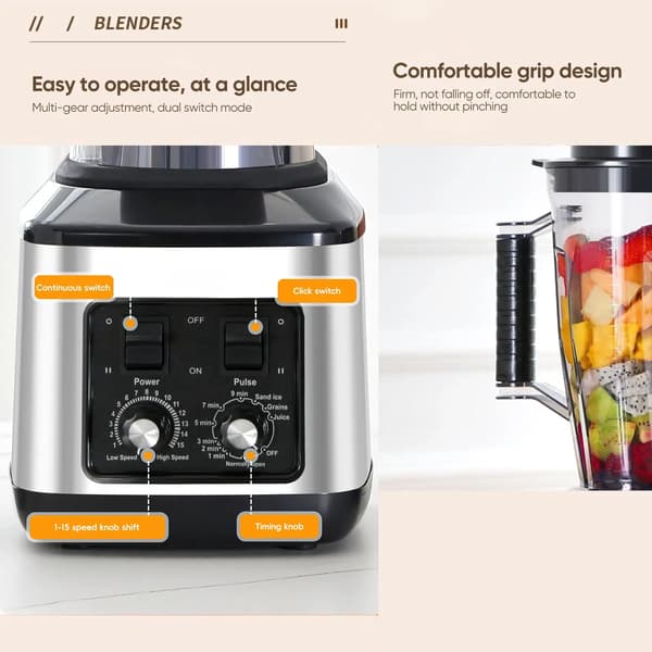 Blender, Høj Effektivitet, 3-i-1 Madprocessor,9500W
