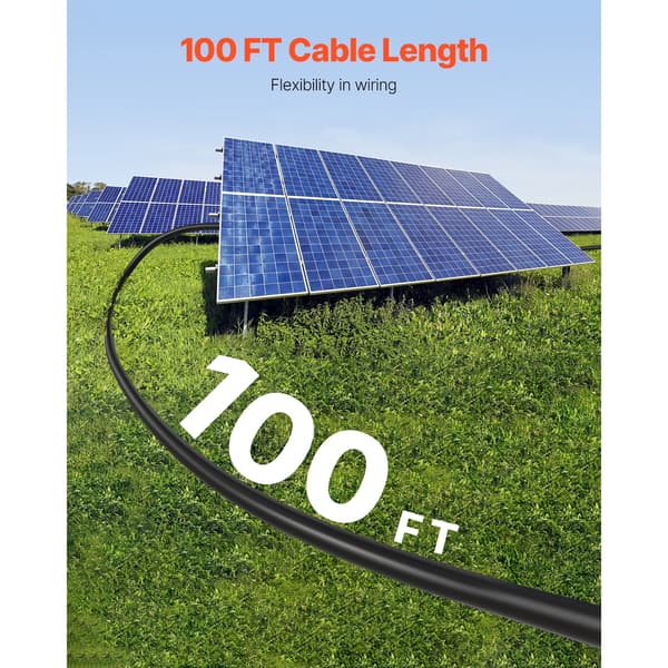 Solforlængerkabel, 10AWG, 100FT længde,Rød