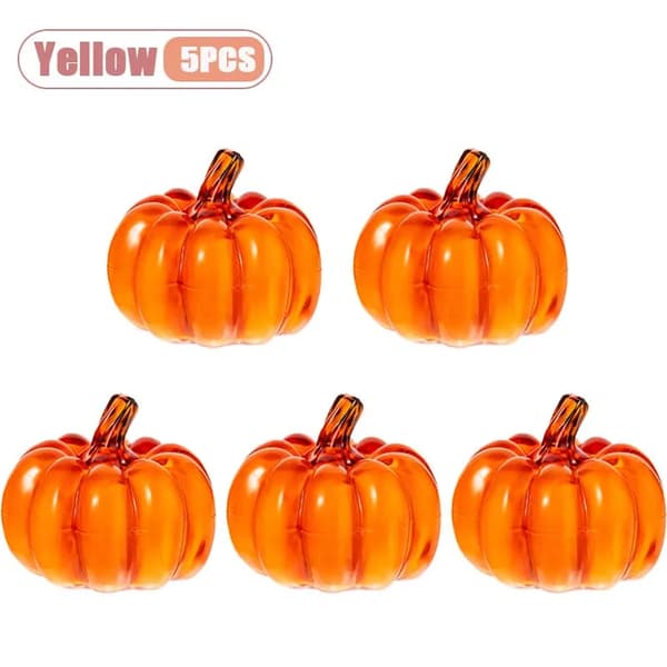 LED Græskar Lys, Blinkende Glød, Borddekoration,Gul-5PCS
