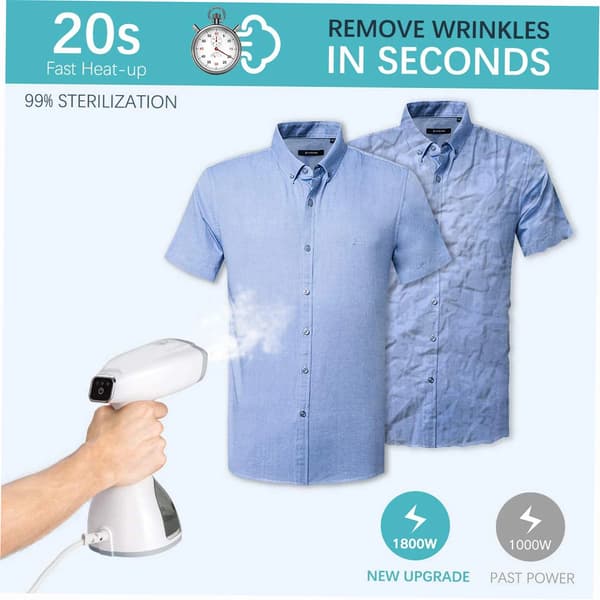 Ångmaskin, Resvänlig Design, Justerbara Ånginställningar,VIT