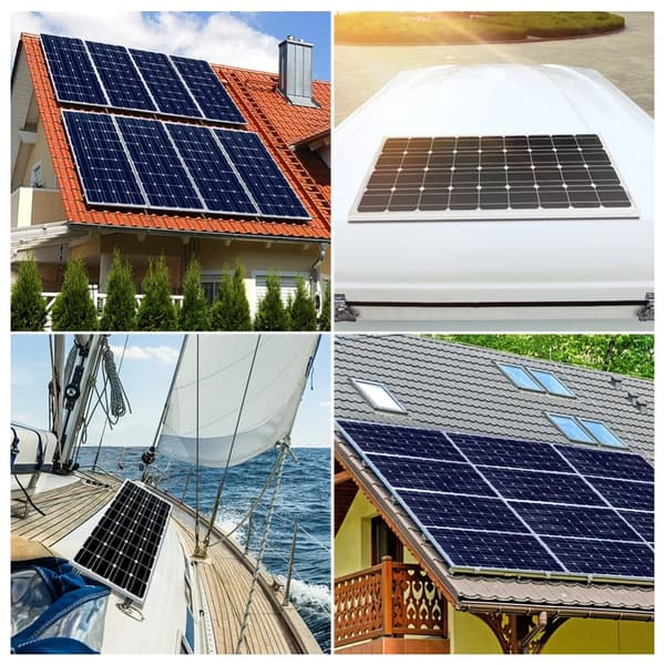 Solpanel, 100W effektkapacitet, monokristallin teknik,100W