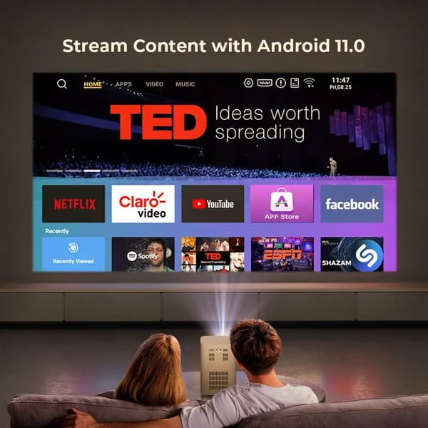 Storskærmsprojektor, 4K opløsning, Android operativsystem,X15
