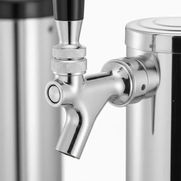 Kegerator Öltorn Set, Rostfritt Stål, Dubbel Mätare Regulator, Silver
