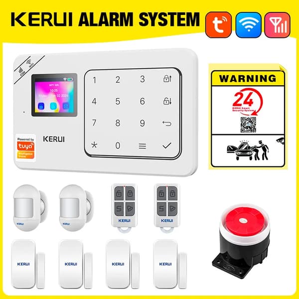 Tyverialarm System, Trådløs Forbindelse, Stemmeaktivering,EU stik-d, alarmsæt 3