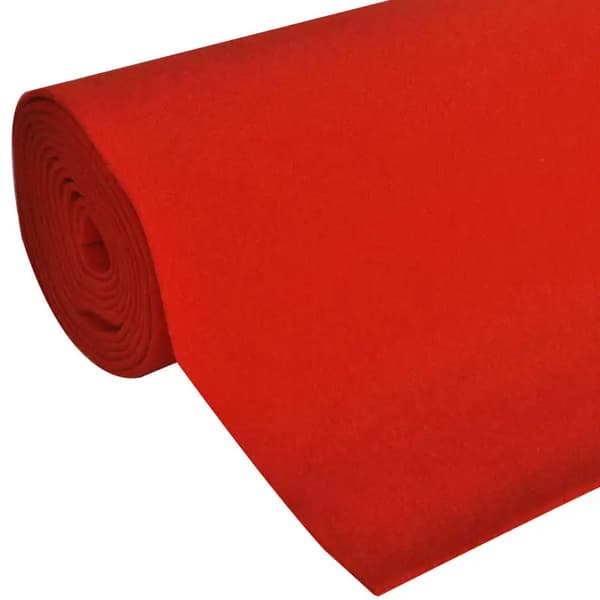 Gulvtæppe, Polyester Materiale, 1 m x 10 m Længde,10M, Rød, 1M