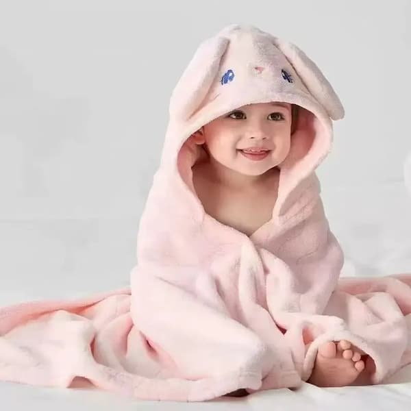 Baby Badehåndklæde, Blød Koralfleece, Hurtig Tørring,Tykknet