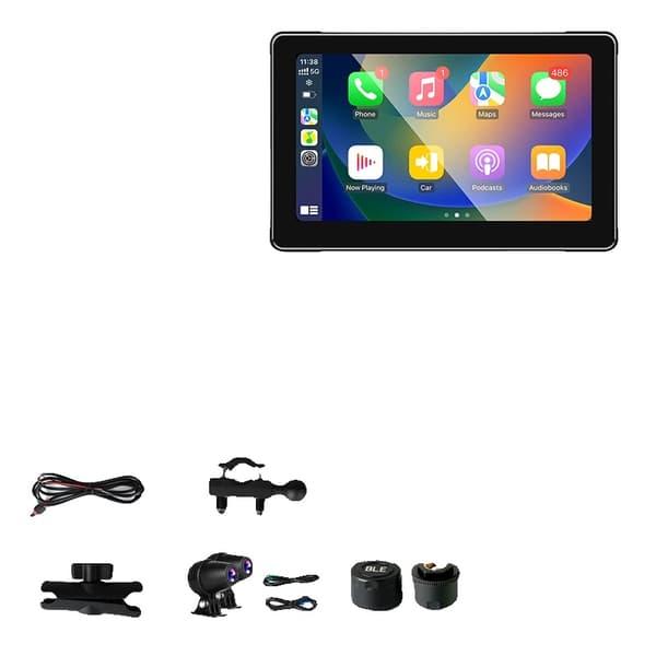 Moottoripyörän multimedia-soitin, langaton CarPlay, Android Auto,MT-06 DVR 7Tuumaa