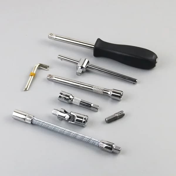 Bilreparationsværktøjssæt, 46-delt kit, ergonomisk design,sort
