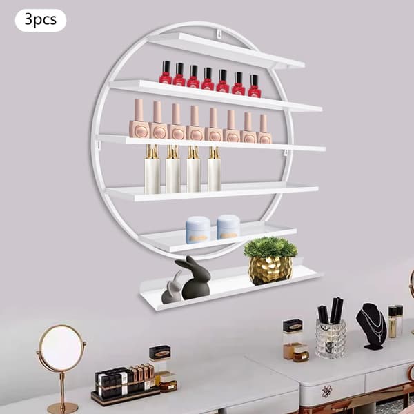 Nagellackshållare, Väggmonterad, Flerlagersdesign,Vit