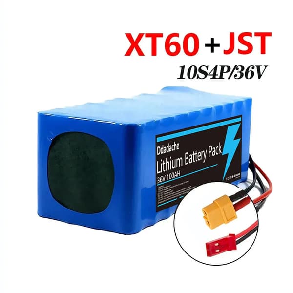 Elcykelbatteri, 100Ah kapacitet, 36V,XT60-JST