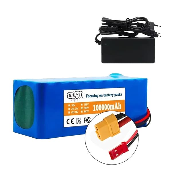 Litiumjonbatteripack, 100Ah kapacitet, inbyggt skydd, plommon