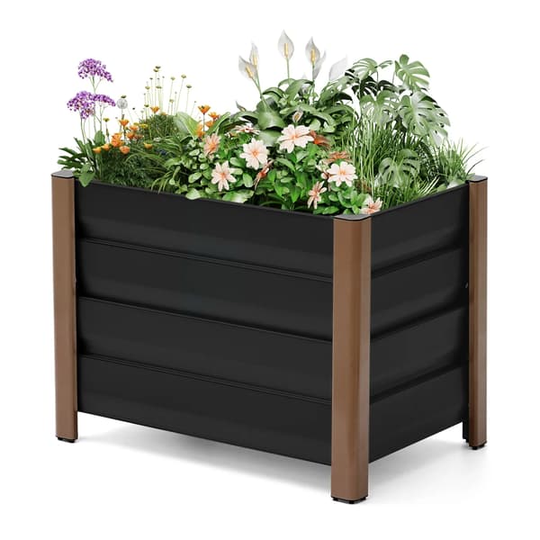 Höjdträdgårdsbädd, Effektivt Dräneringssystem, Modern Design,Grå-60x40x45 cm