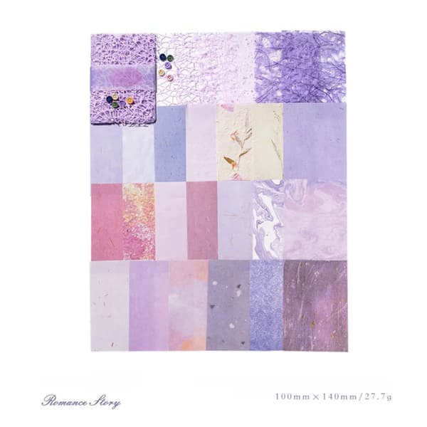 Scrapbookmaterial, Handgjort Texturerat Papper, Blandat Set,Lila Serien