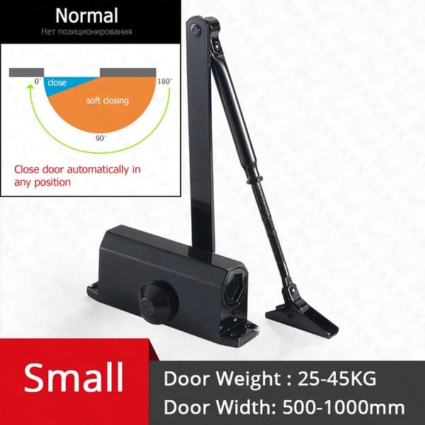 Dørpumpe, Hydraulisk Justerbar, 80 KG Kapacitet,Sort S