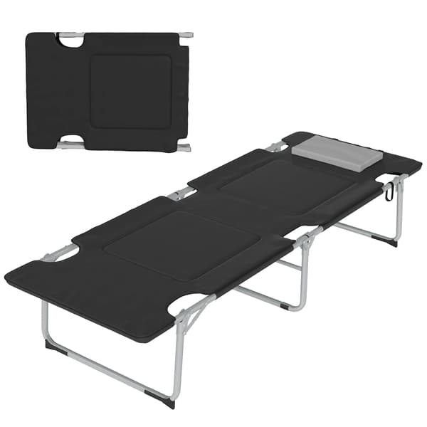Campingbed, Lättviktsdesign, Robust Stålram,armégrön