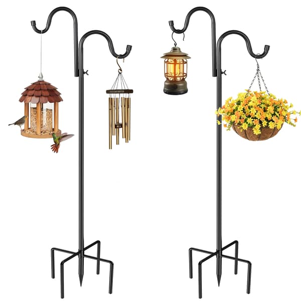 Havekrog, Justerbar Højde, Stabil 5-Huls Base,2PCS 1.6m 2 krog
