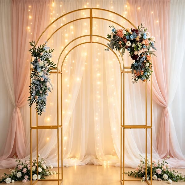 Bröllopsbåge, Elegant Design, Mångsidig för Olika Evenemang,Guld
