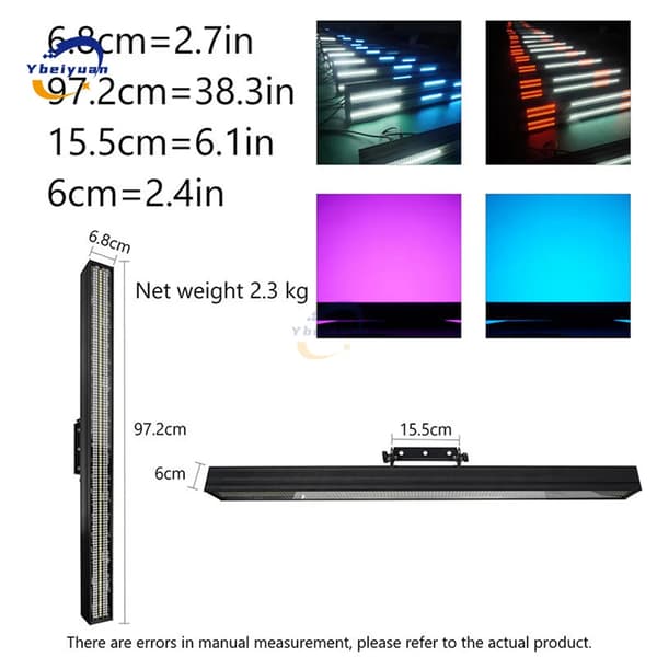 LED-ljusramp, DMX-kontroll, strobe- och jagande effekter,2 PCS