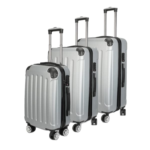 Bagageset, ABS Hårdskal, 3-delad Design,Grå