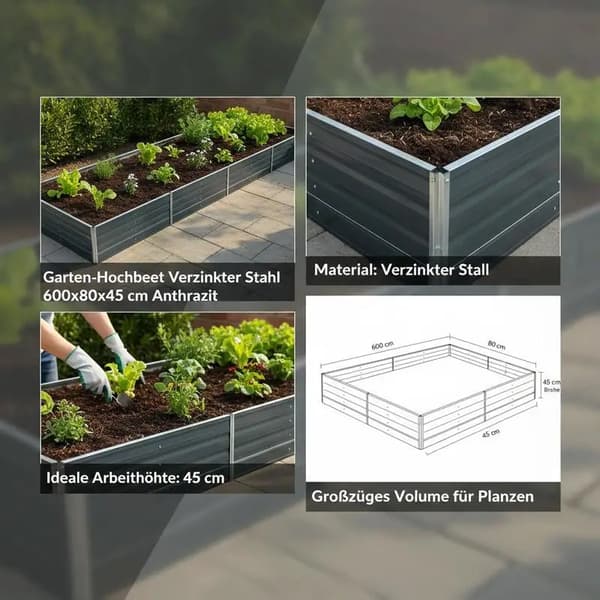 Planter, Galvaniserat Stål, Hållbart och Väderbeständigt,armégrön