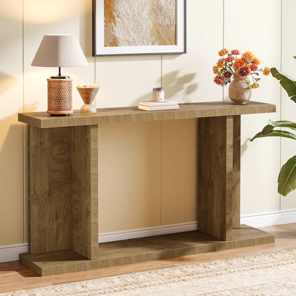 Konsolbord, Robust Trækonstruktion, Pladsbesparende Design,Brun