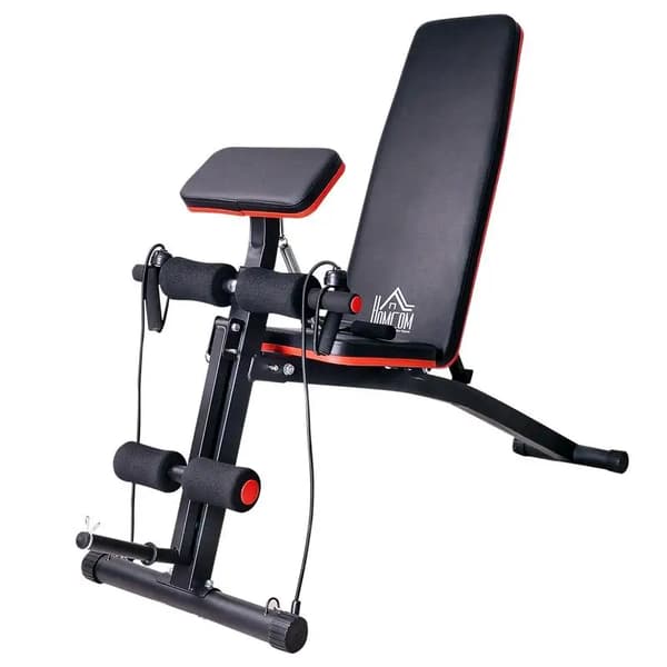 Gymbänk, Fällbar Design, Justerbart Ryggstöd,T1005-01-00903