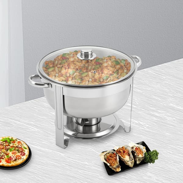 Chafing Dish, Rostfritt Stål, Rund Design,Silver