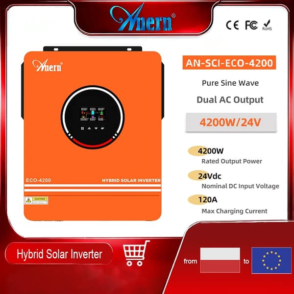 Solomformer, 4200W Effekt, Høj Effektivitet,24V-a, 220-240V-a, 4200w ingen wifi
