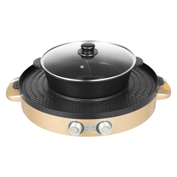Elektrisk Gryta, Non-stick Beläggning, Mångsidig Matlagning Design,Guld