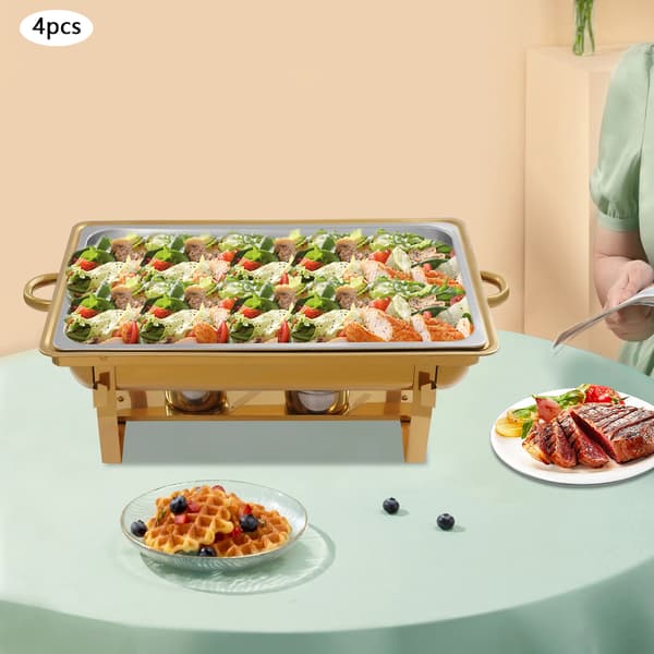 Chafing Dish Sæt, Rustfrit Stål Konstruktion, Elegant Design,Guld