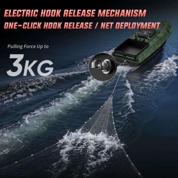 GPS Bait Boat, Dobbelt Positioneringssystem, Langdistancekontrol,D80E Grøn python