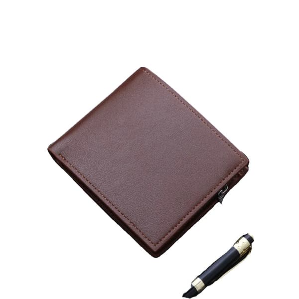 Plånbok, Kompakt Design, Hållbart PU-Läder,Brun