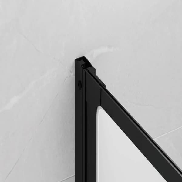 Bruseafskærm, Aluminium og PP, Moderne Badeværelsesdesign,sort