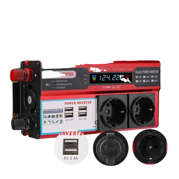 Strømomformer, 4 USB-porte, LED-display,4000W-a
