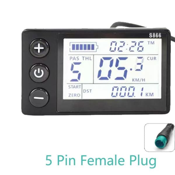 Speedometer, LCD-skærm, Vandtæt design,5 Pin