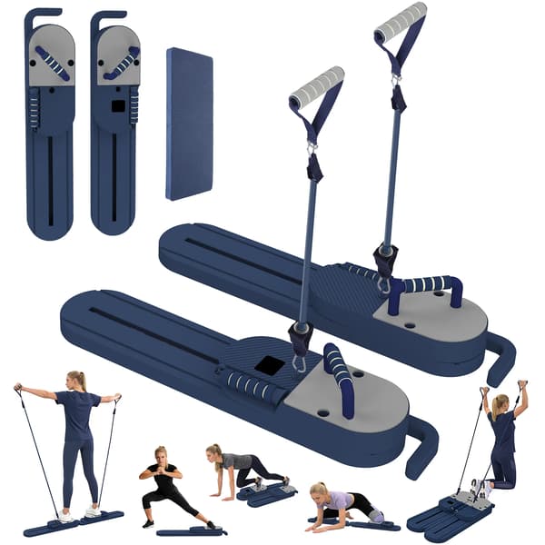 Pilatesbräda, Multifunktionell Design, Helkroppstränare,Blå