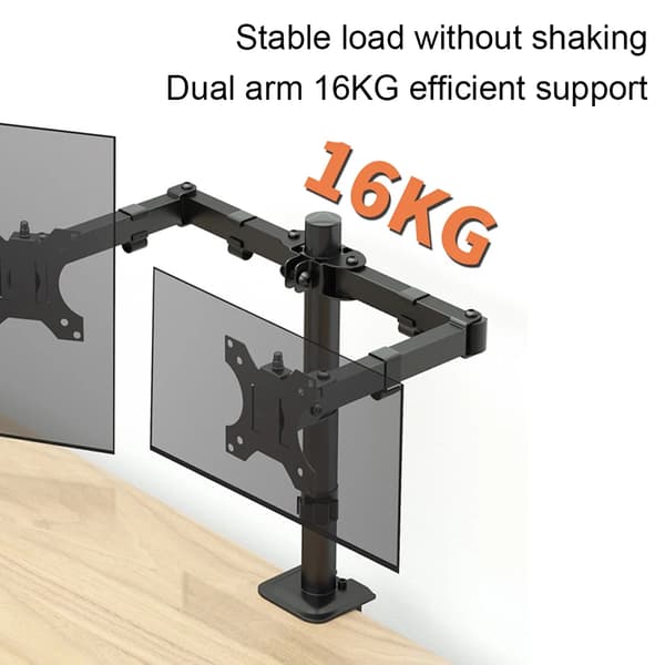 Monitorholder, Justerbar Arm, VESA Kompatibel,sort