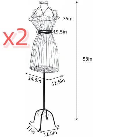 Mannequin Model Stativ, Helkropsdesign, Justerbar Højde,2 Sort